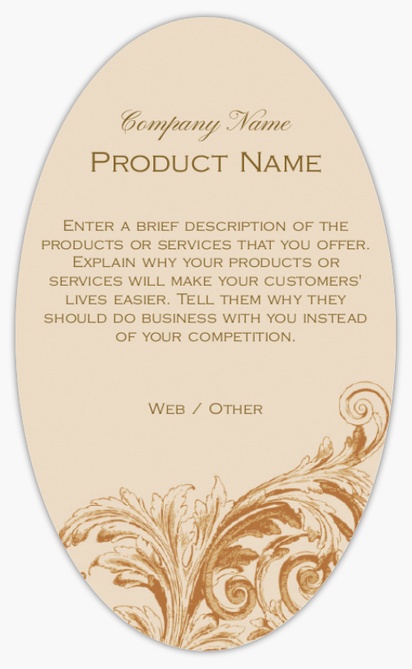 Design Preview for Design Gallery: Gift & Party Shops Product Labels on Sheets, Oval 12.7 x 7.6 cm