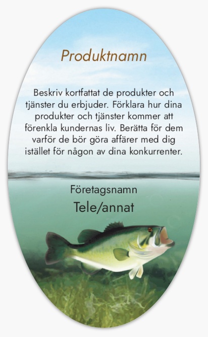 Förhandsgranskning av design för Designgalleri: Jakt & fiske Produktetiketter på ark, Ellips 12,7 x 7,6 cm