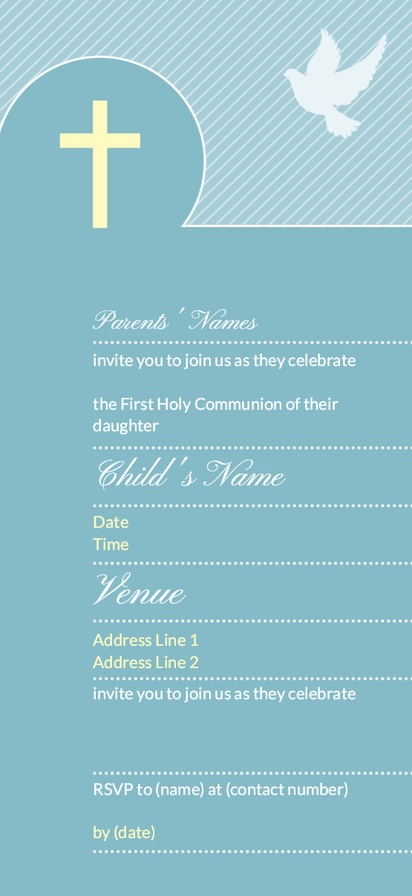 Design Preview for Design Gallery: Religious Invitations and Announcements, Flat 9.5 x 21 cm