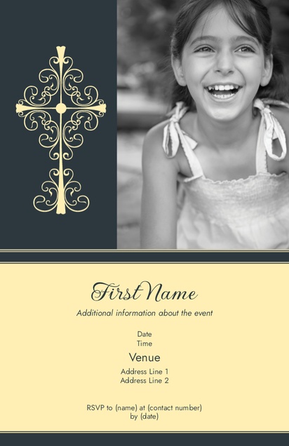 Design Preview for Templates for First Communion Invitations and Announcements , Flat 11.7 x 18.2 cm