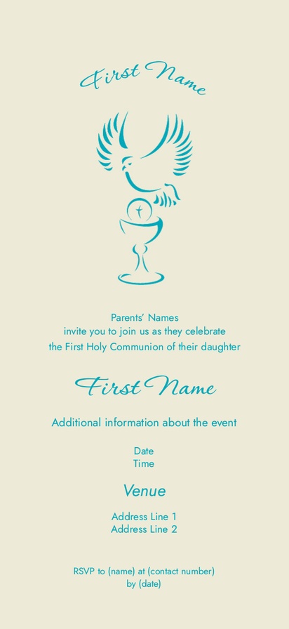Design Preview for Templates for Religious Invitations and Announcements , Flat 9.5 x 21 cm