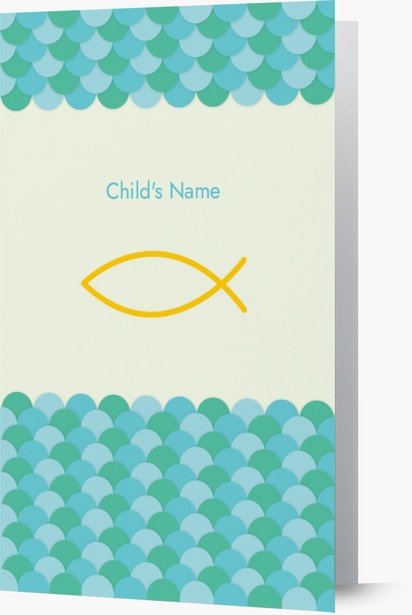 Design Preview for Christening and Baptism Invitations: Design Templates, Folded 11.7 x 18.2 cm