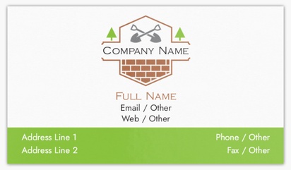 Design Preview for Masonry & Bricklaying Standard Business Cards Templates, Standard (3.5" x 2")