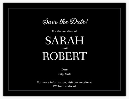 A name focused save the date black gray design for Traditional & Classic