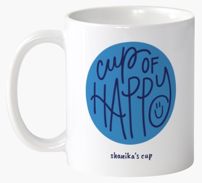 A smiley face cup of happy blue design for Theme