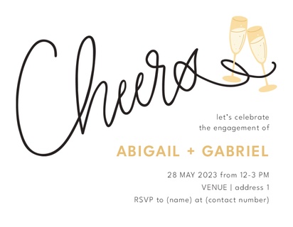 Design Preview for Design Gallery: Engagement Party Invitations and Announcements, Flat 10.7 x 13.9 cm