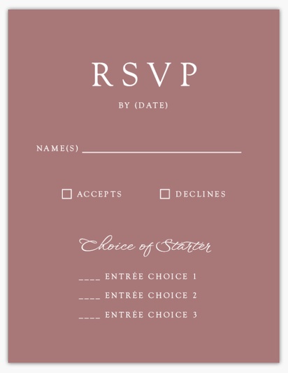 Design Preview for Wedding RSVP Cards, 13.9 x 10.7 cm