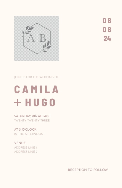 Design Preview for Design Gallery: Minimal Wedding Invitations, Flat 11.7 x 18.2 cm