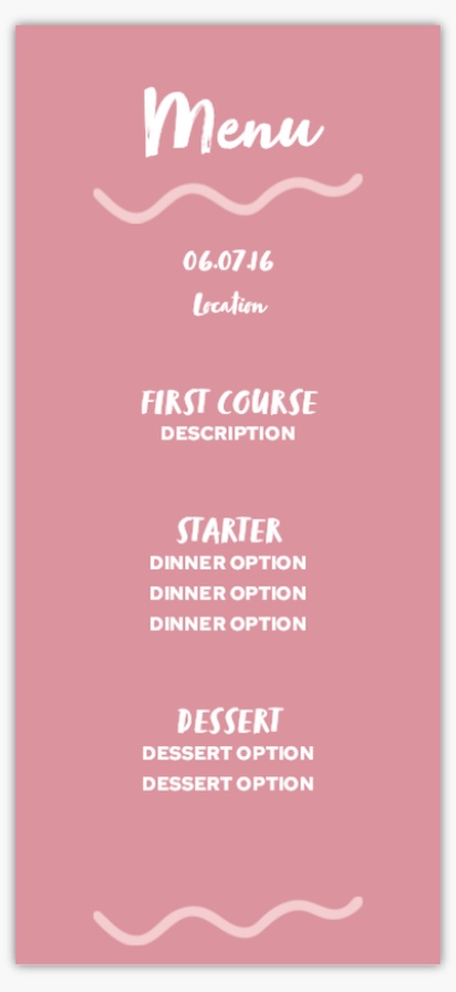 Design Preview for Fun & Whimsical Wedding Menu Cards Templates, 4" x 8" Flat