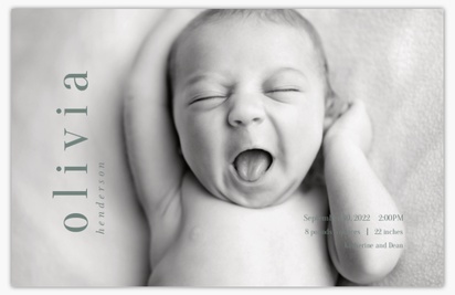 A minimal baby name gray design for Birth Announcements with 1 uploads