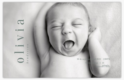 Un mínimo nombre de bebé diseño gris para Comunicados de nacimiento con 1 imágenes