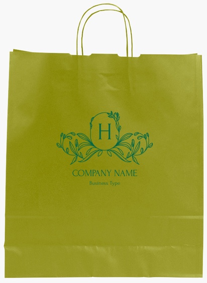 Design Preview for Design Gallery: Floral Single-Colour Paper Bags, L (36 x 12 x 41 cm)