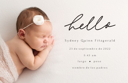 Un hola bebé anuncio de nacimiento diseño negro para Tipo con 1 imágenes