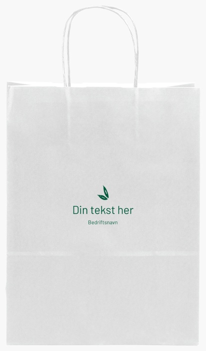 Forhåndsvisning av design for Designgalleri: Yrker - mat & drikke Ensfargede papirposer med trykk, S (22 x 10 x 29 cm)