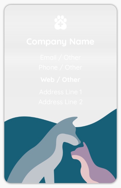 Design Preview for Animals & Pet Care Plastic Business Cards Templates, Frosted