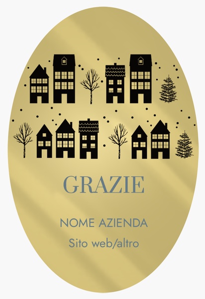 Anteprima design per Galleria di design: Etichette in bobina per Agenti immobiliari, Oval 15 x 10 cm Carta dorata