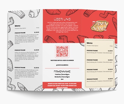 Designvorschau für Designgalerie: Speisekarten Auffällig, Wickelfalz