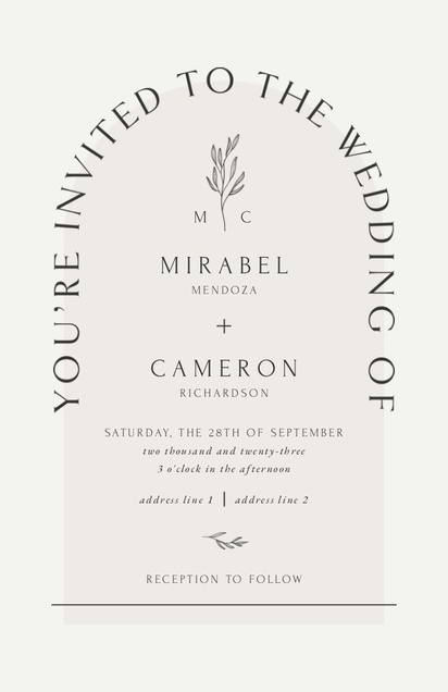Design Preview for Templates for Monograms Wedding Invitations , Flat 11.7 x 18.2 cm
