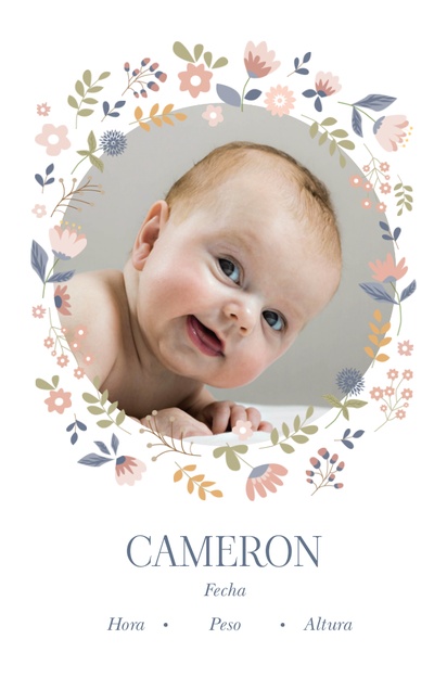 Un baby shower para niñas niña diseño blanco crema para Comunicados de nacimiento con 1 imágenes