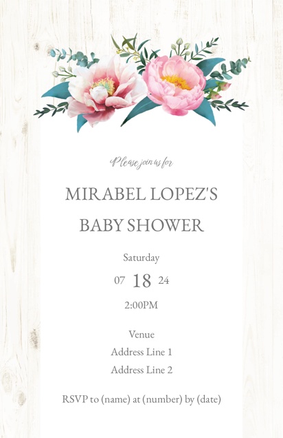 Design Preview for Design Gallery: Rustic Baby Shower Invitations, 4.6” x 7.2”