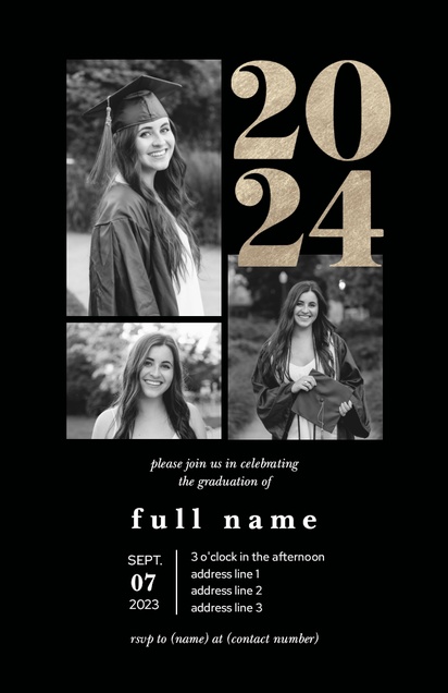 Design Preview for Templates for Graduation Invitations and Announcements , Flat 11.7 x 18.2 cm