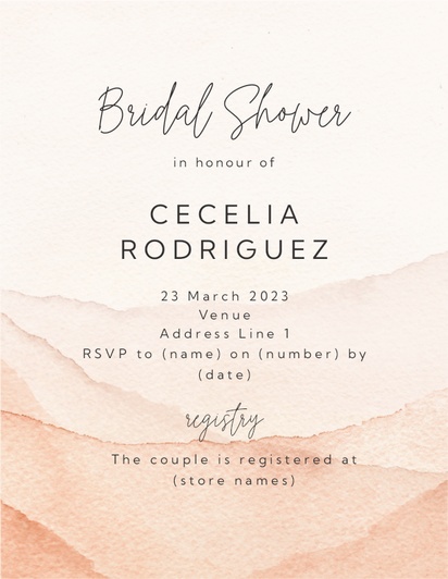 Design Preview for Templates for Bridal Shower Invitations and Announcements , Flat 10.7 x 13.9 cm