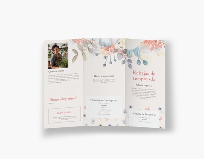 Vista previa del diseño de Galería de diseños de folletos plegados para flores y follajes, Tríptico DL (99 x 210 mm)