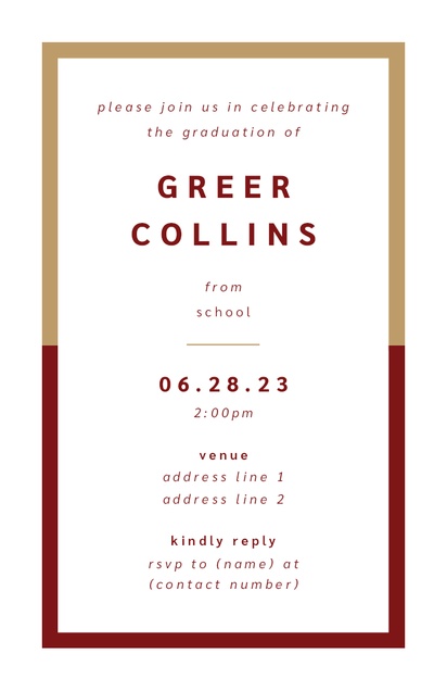 A graduation party modern cream brown design for Occasion
