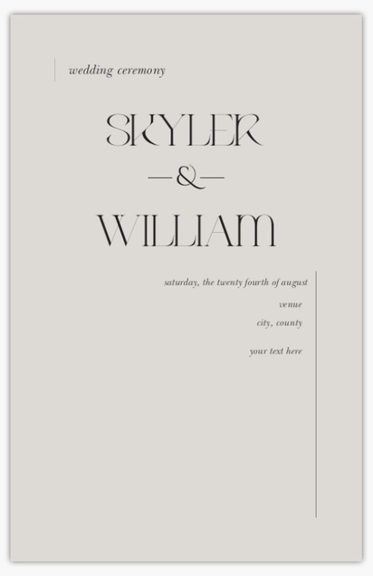 Design Preview for Design Gallery: Typographical Wedding Programs, 6" x 9"
