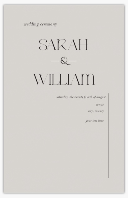 Design Preview for Design Gallery: Typographical Wedding Programs, Flat 13.9 x 21.6 cm