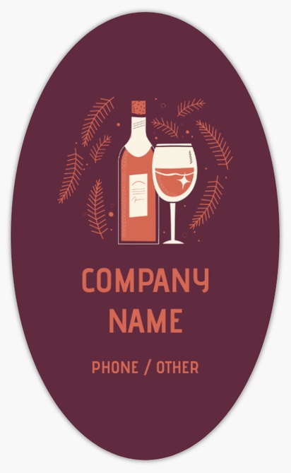 Design Preview for Design Gallery: Beer, Wine & Spirits Product Labels on Sheets, Oval 12.7 x 7.6 cm