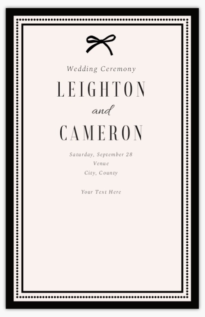 Design Preview for Vintage Wedding Programs Templates, 6" x 9"