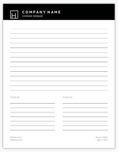Design Preview for Clothing Notepads Templates, 8.5" x 11"