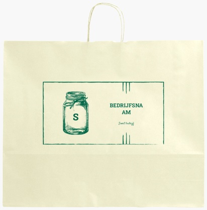 Voorvertoning ontwerp voor Ontwerpgalerij: Organische winkel Effen kleur papieren tassen, XL (54 x 14 x 45 cm)