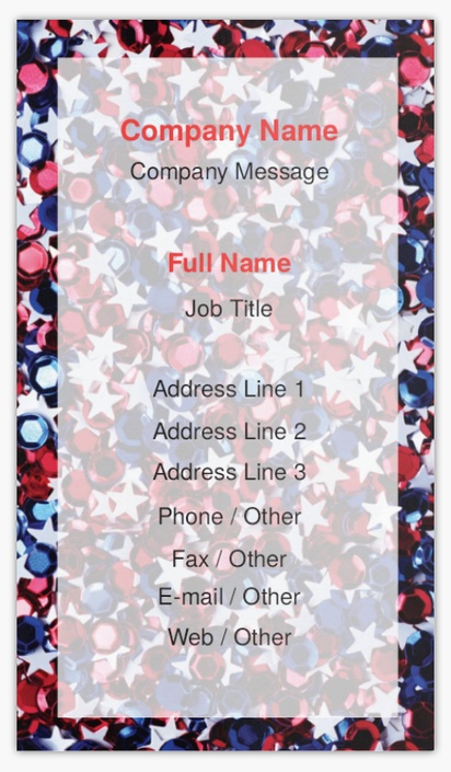 Design Preview for Patriotic & Military Glossy Business Cards Templates, Standard (3.5" x 2")