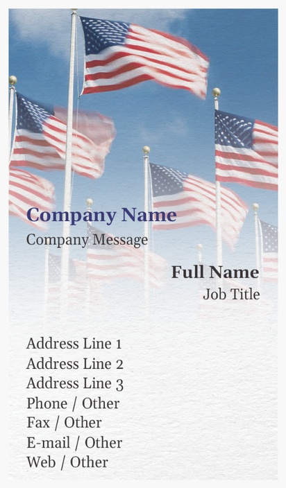 Design Preview for Design Gallery: Patriotic & Military Natural Textured Business Cards