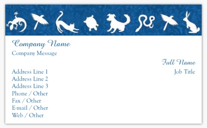 Design Preview for Templates for Animals Standard Name Cards , Standard (91 x 55 mm)