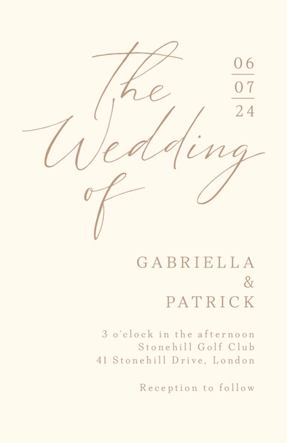 Design Preview for Wedding Invitations, Flat 13.9 x 21.6 cm