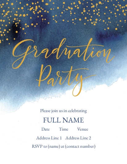 Design Preview for Templates for Graduation Party Invitations and Announcements , Flat 10.7 x 13.9 cm