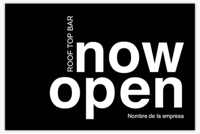 Un estamos abiertos apertura de nueva tienda diseño negro blanco para Moderno y sencillo