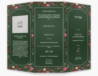 Aperçu du graphisme pour Galerie de modèles : menus pour fleurs et verdure, Trois volets à plis roulés