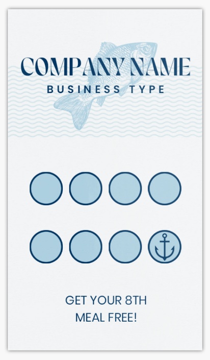 A loyalty card coastal white blue design for Loyalty Cards