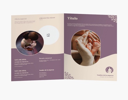 Vista previa del diseño de Galería de diseños de folletos plegados para embarazo y parto, Díptico A4 (210 x 297 mm)