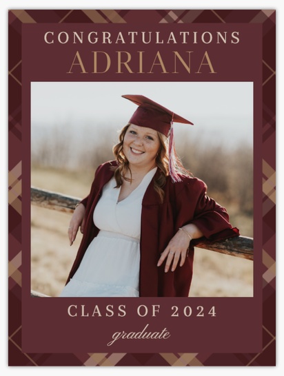 A university preppy brown design for Graduation with 1 uploads