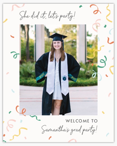 A congrats graduate grad party white cream design for Graduation Party with 1 uploads