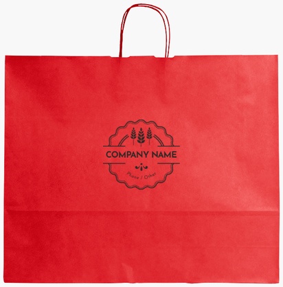 Design Preview for Design Gallery: Food & Beverage Single-Colour Paper Bags, XL (54 x 14 x 45 cm)
