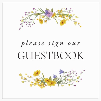 A romantic florals guest book sign brown black design for Type