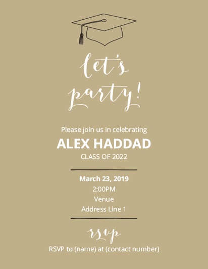 A modern grad party cream design for Graduation Party