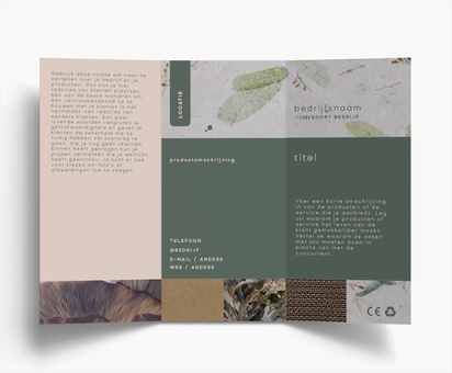 Voorvertoning ontwerp voor Ontwerpgalerij: Mens en milieu Folders, Drieluik DL (99 x 210 mm)