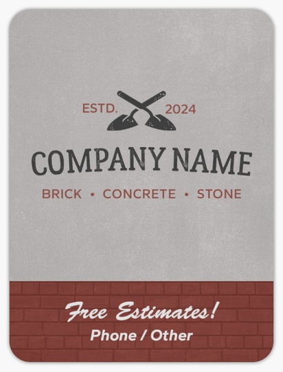 Design Preview for Design Gallery: Masonry & Bricklaying Product Labels on Sheets, Rounded Rectangle 10 x 7.5 cm